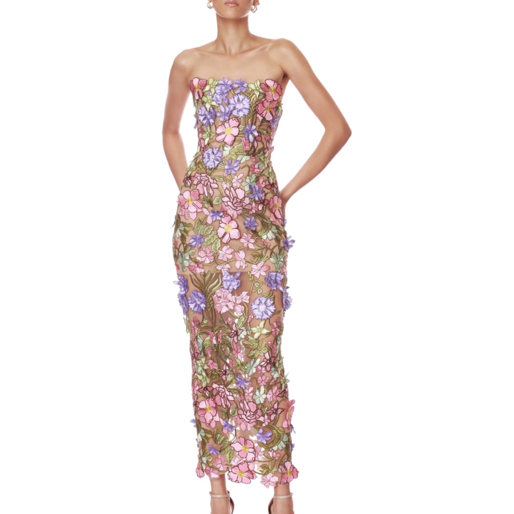 Bronx And Banco Iris Floral Maraya Strapless Dress